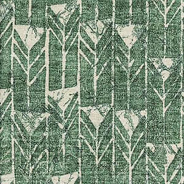 HomeRoots 8' X 10' Green & Ivory Geometric Washable Area Rug - UV Protected, Stain-Resistant for Homes 647096