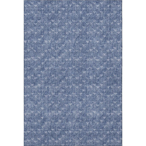 HomeRoots 5' X 8' Navy Blue & Ivory Geometric Area Rug - Washable, UV Protected, Stain Resistant, Durable Design 647100