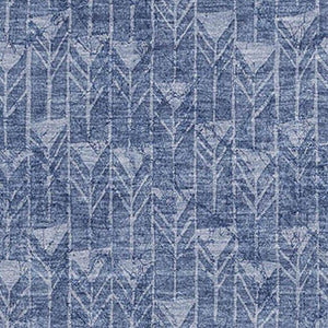 HomeRoots 8' X 10' Navy Blue & Ivory Geometric Area Rug - Washable, UV-Protected, Durable Style for Homes 647102