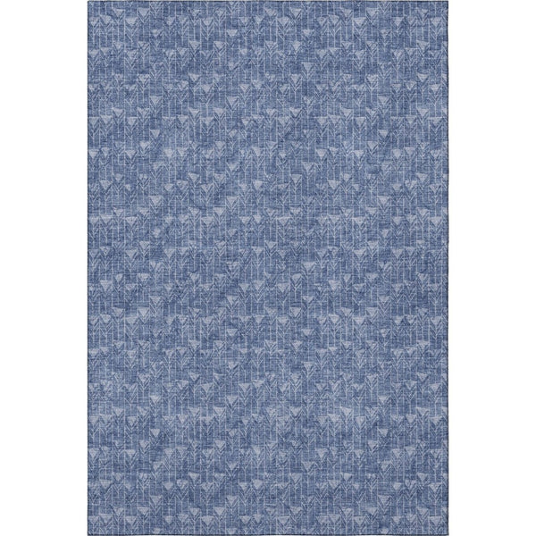 HomeRoots 10' Navy Blue and Ivory Geometric Area Rug – Washable, Stain-Resistant, UV Protected for Busy Homes 647104