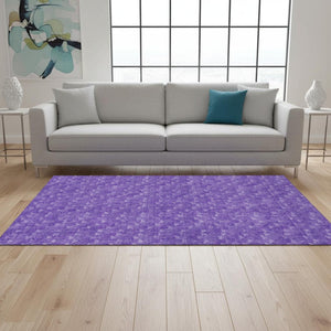 HomeRoots 5' X 8' Stylish Purple and Ivory Geometric Area Rug with UV Protection – Washable & Durable Design! 647106
