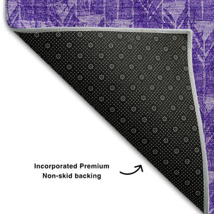 HomeRoots 5' X 8' Stylish Purple and Ivory Geometric Area Rug with UV Protection – Washable & Durable Design! 647106