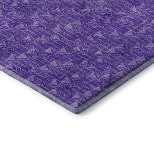 HomeRoots 5' X 8' Stylish Purple and Ivory Geometric Area Rug with UV Protection – Washable & Durable Design! 647106