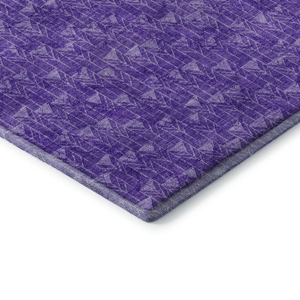 HomeRoots 5' X 8' Stylish Purple and Ivory Geometric Area Rug with UV Protection – Washable & Durable Design! 647106