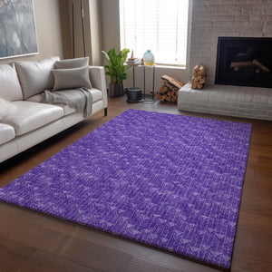 HomeRoots 5' X 8' Stylish Purple and Ivory Geometric Area Rug with UV Protection – Washable & Durable Design! 647106