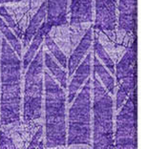HomeRoots 5' X 8' Stylish Purple and Ivory Geometric Area Rug with UV Protection – Washable & Durable Design! 647106
