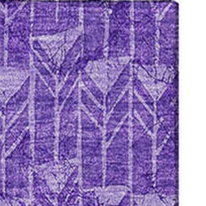 HomeRoots 5' X 8' Stylish Purple and Ivory Geometric Area Rug with UV Protection – Washable & Durable Design! 647106