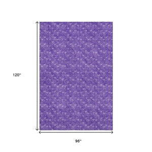 HomeRoots 8' X 10' Purple Geometric Area Rug - Washable, UV Protected, Stylish & Durable for Busy Households 647108