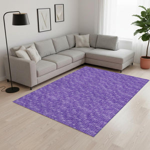 HomeRoots 9' X 12' Stylish Purple & Ivory Geometric Washable Area Rug with UV Protection for Family Homes 647109