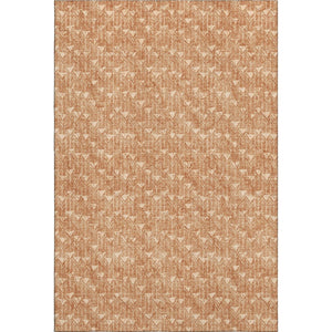 HomeRoots 9' Salmon & Ivory Geometric Area Rug - Washable, UV Protected, Durable for High-Traffic Spaces 647115