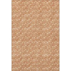HomeRoots 10' X 14' Salmon & Ivory Geometric Area Rug – Washable, UV-Protected, Durable Design for High-Traffic Spaces 647116