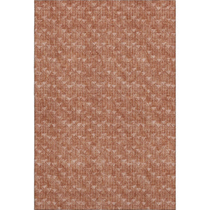 HomeRoots 5' X 8' Terra Cotta & Ivory Geometric Area Rug – Washable, UV-Protected, Stain-Resistant Design 647124