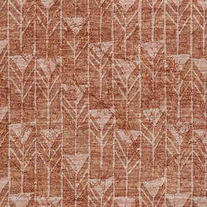 HomeRoots 9' X 12' Terra Cotta Geometric Area Rug – Stylish, Washable, Stain-Resistant with UV Protection Ideal for Homes 647127