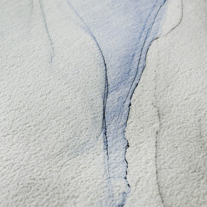 HomeRoots 5' X 8' Blue & Ivory Abstract Washable Area Rug - Durable, Stain-Resistant, UV-Protected Design 647130