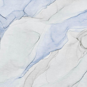 HomeRoots 10' X 14' Blue And Ivory Abstract Washable Area Rug - UV Resistant, Stylish & Easy to Clean for Homes 647134
