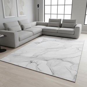 HomeRoots 10' X 14' Gray Abstract Washable Area Rug with UV Protection - Durable, Stylish & Easy Care for Homes 647140