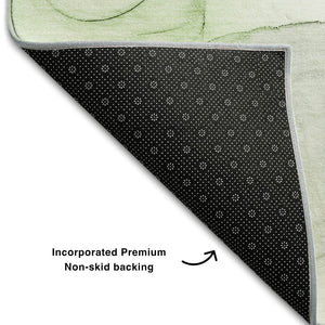 HomeRoots 8' X 10' Green And Ivory Abstract Washable Area Rug - Durable, UV-Protected, Stylish for High-Traffic Spaces 647144