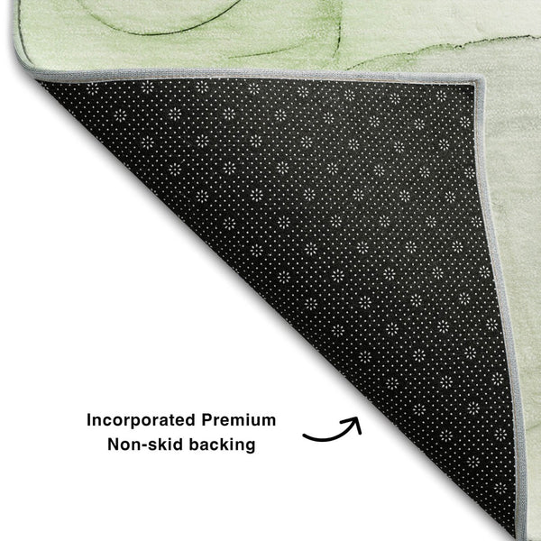 HomeRoots 8' X 10' Green And Ivory Abstract Washable Area Rug - Durable, UV-Protected, Stylish for High-Traffic Spaces 647144