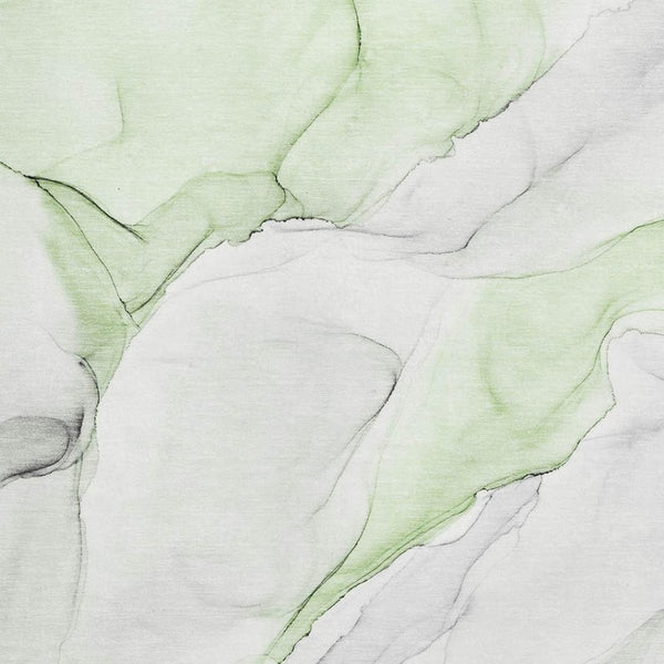 HomeRoots 10' X 14' Green And Ivory Abstract Area Rug - Washable, UV Protected, Perfect for Family Homes! 647146