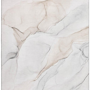 HomeRoots 10' Ivory & Beige Abstract Washable Area Rug - UV Protected, Stain Resistant, Perfect for High-Traffic Homes 647158