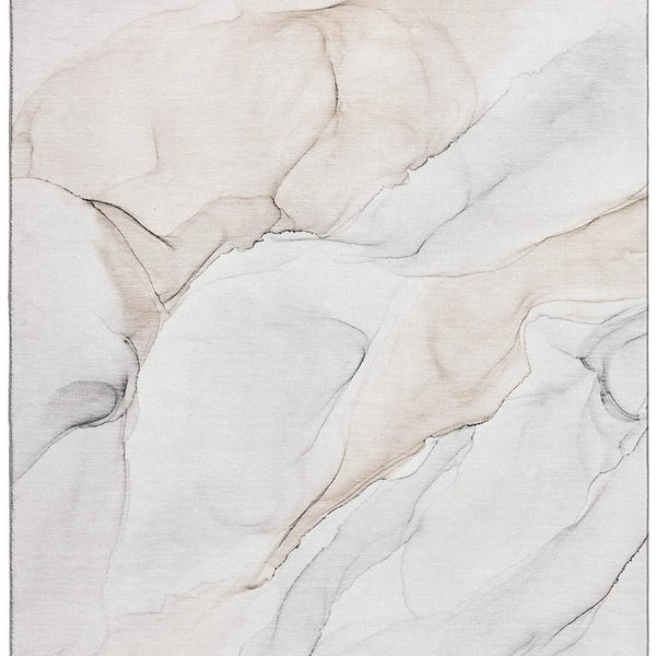 HomeRoots 10' Ivory & Beige Abstract Washable Area Rug - UV Protected, Stain Resistant, Perfect for High-Traffic Homes 647158