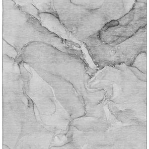 HomeRoots 5' X 8' Gray and Ivory Abstract Area Rug – Washable, Stain-Resistant, UV Protected for Homes 647166