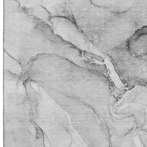 HomeRoots 5' X 8' Gray and Ivory Abstract Area Rug – Washable, Stain-Resistant, UV Protected for Homes 647166