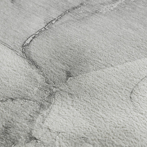 HomeRoots 5' X 8' Gray and Ivory Abstract Area Rug – Washable, Stain-Resistant, UV Protected for Homes 647166