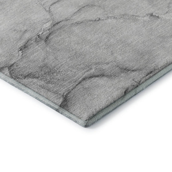 HomeRoots 8' X 10' Gray And Ivory Abstract Washable Area Rug - Durable, Stylish, UV Protected for Modern Homes 647168