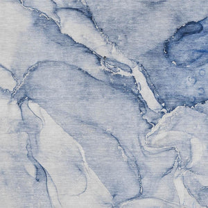 HomeRoots 9' X 12' Navy Blue & Ivory Abstract Area Rug - Washable, UV-Protected, Durable Design for High-Traffic Areas 647181