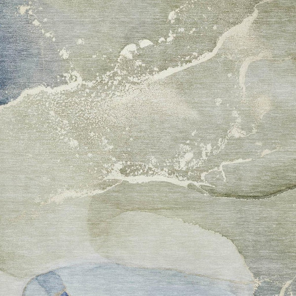 HomeRoots 5' X 8' Stylish Blue-Gray and Ivory Abstract Area Rug – Washable, UV-Protected, Durable & Family-Friendly! 647190