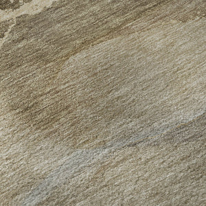 HomeRoots 5' x 8' Abstract Washable Area Rug in Brown, Gray & Ivory - Durable, Kid-Friendly & UV Protected! 647196