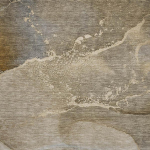 HomeRoots 8' X 10' Abstract Brown Gray Ivory Area Rug - Washable, Stain Resistant, UV Protected, Stylish & Durable 647198