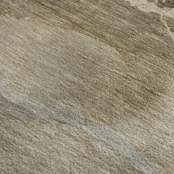 HomeRoots 8' X 10' Abstract Brown Gray Ivory Area Rug - Washable, Stain Resistant, UV Protected, Stylish & Durable 647198