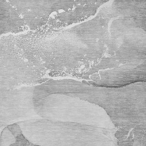 HomeRoots 8' X 10' Gray and Ivory Abstract Washable Area Rug - Durable, Stylish, UV-Protected for Busy Homes 647204