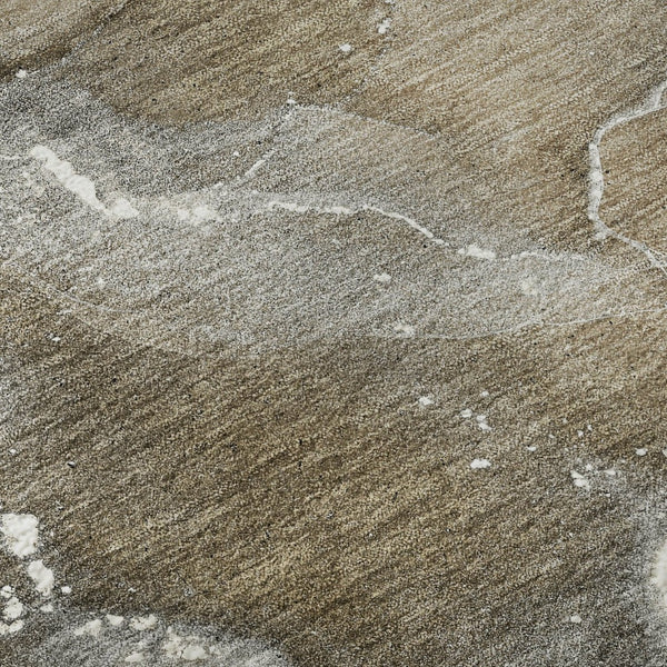 HomeRoots 5' X 8' Washable Area Rug in Brown, Ivory & Gray - Modern Abstract, UV Protected & Stain-Resistant 647220