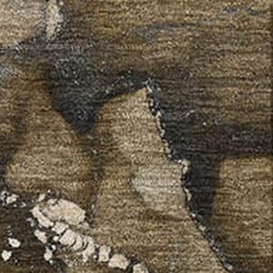 HomeRoots 9' X 12' Contemporary Brown Ivory Gray Abstract Area Rug - Washable, UV Protected, Pet-Friendly Design 647223
