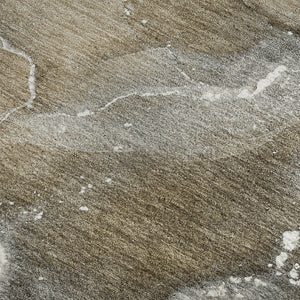 HomeRoots 9' X 12' Contemporary Brown Ivory Gray Abstract Area Rug - Washable, UV Protected, Pet-Friendly Design 647223