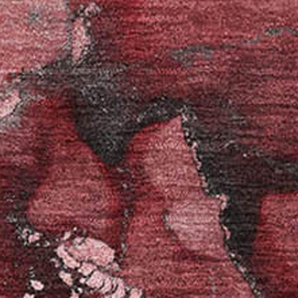 HomeRoots 5' X 8' Merlot and Ivory Abstract Washable Area Rug - Stain Resistant, UV Protected, Easy Care 647232