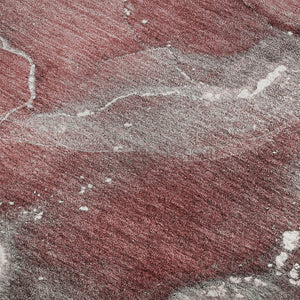 HomeRoots 8' X 10' Merlot and Ivory Abstract Washable Area Rug - UV Protected, Stain-Resistant, Durable Design 647234