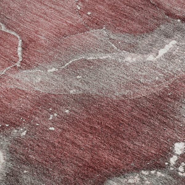 HomeRoots 8' X 10' Merlot and Ivory Abstract Washable Area Rug - UV Protected, Stain-Resistant, Durable Design 647234