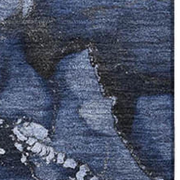 HomeRoots 5' X 8' Navy Blue & Ivory Abstract Area Rug – Stylish, Washable, UV-Protected for Busy Homes 647238