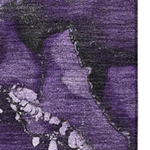HomeRoots 9' X 12' Purple And Ivory Abstract Area Rug - Washable, UV-Protected, Durable, Modern Design for Homes 647247