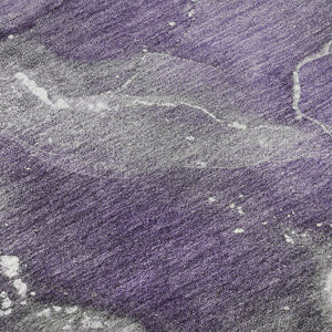 HomeRoots 10' X 14' Purple & Ivory Abstract Washable Area Rug - UV Protected, Pet-Friendly, Modern Décor Solution 647248