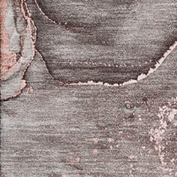 HomeRoots 5' Gray and Ivory Abstract Washable Area Rug - UV Protected, Durable Design for High-Traffic Spaces 647262