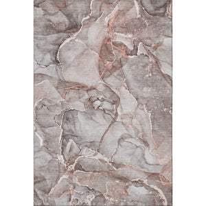 HomeRoots 8' X 10' Gray and Ivory Abstract Washable Area Rug - Stain Resistant, UV Protected, Modern Design! 647264