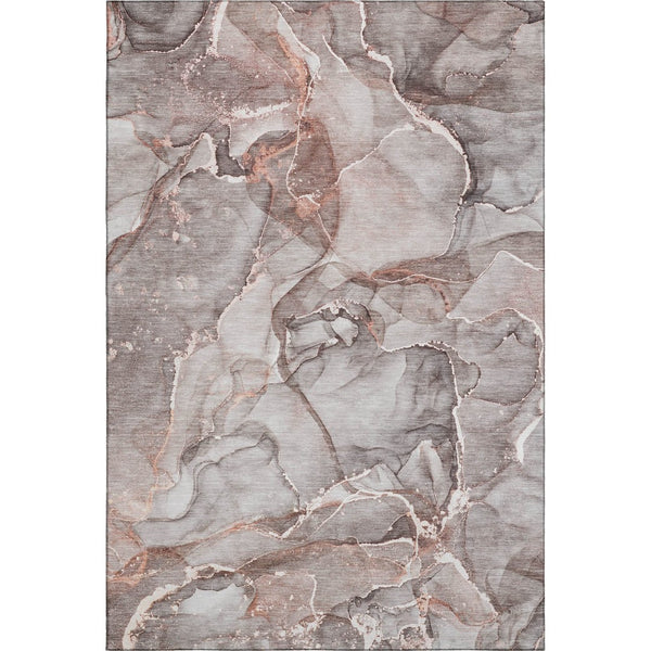 HomeRoots 10' X 14' Gray And Ivory Abstract Area Rug - Washable, UV Protected, Durable & Stylish for Any Space 647266