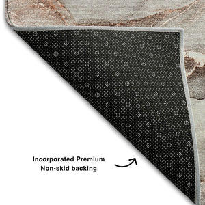 HomeRoots 10' X 14' Gray And Ivory Abstract Area Rug - Washable, UV Protected, Durable & Stylish for Any Space 647266
