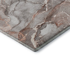 HomeRoots 10' X 14' Gray And Ivory Abstract Area Rug - Washable, UV Protected, Durable & Stylish for Any Space 647266