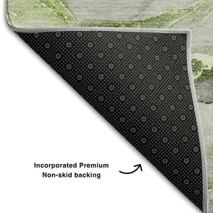 HomeRoots 8' X 10' Green and Ivory Abstract Area Rug – Washable, UV-Protected, Perfect for High-Traffic Spaces 647270